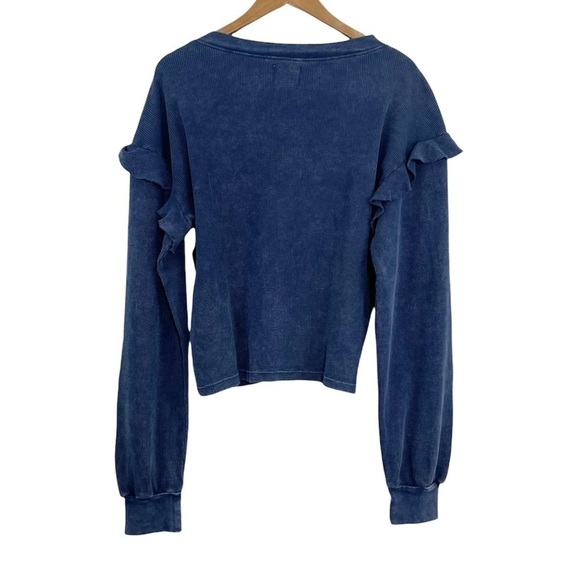 SUNDAYS Wren Thermal Ruffle Top Blue NWT - Picture 3 of 13